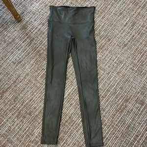 Spanx Olive Faux Leather leggings